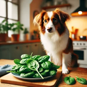 犬とホウレン草