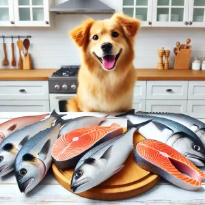 犬と魚類（サーモン、マグロ、白身魚など）